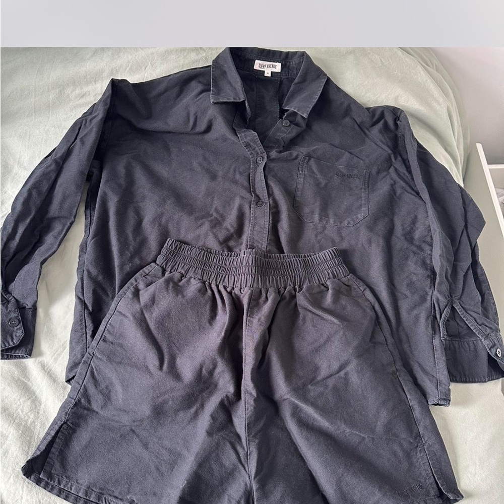 Djerf Avenue Black Button Down Shirt